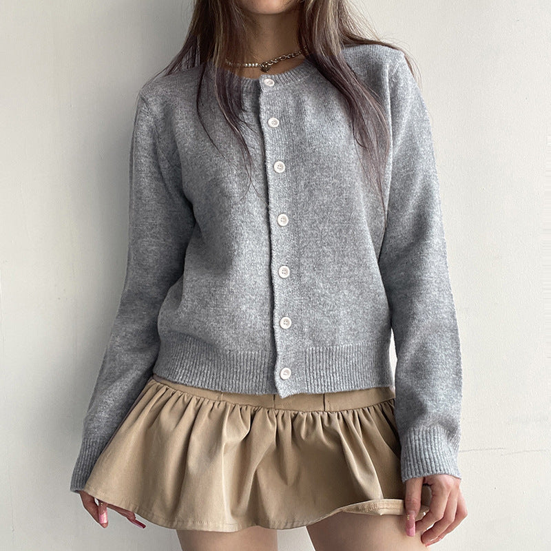 Damen Kuscheliger Cardigan mit feiner Strickstruktur und knöpfbarem Design R&B