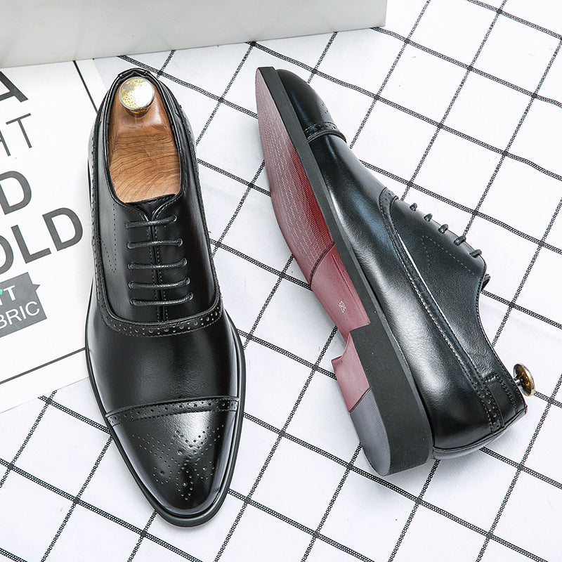 Herren Elegante Schnürschuhe aus hochwertigem Leder mit stilvoller Perforation
