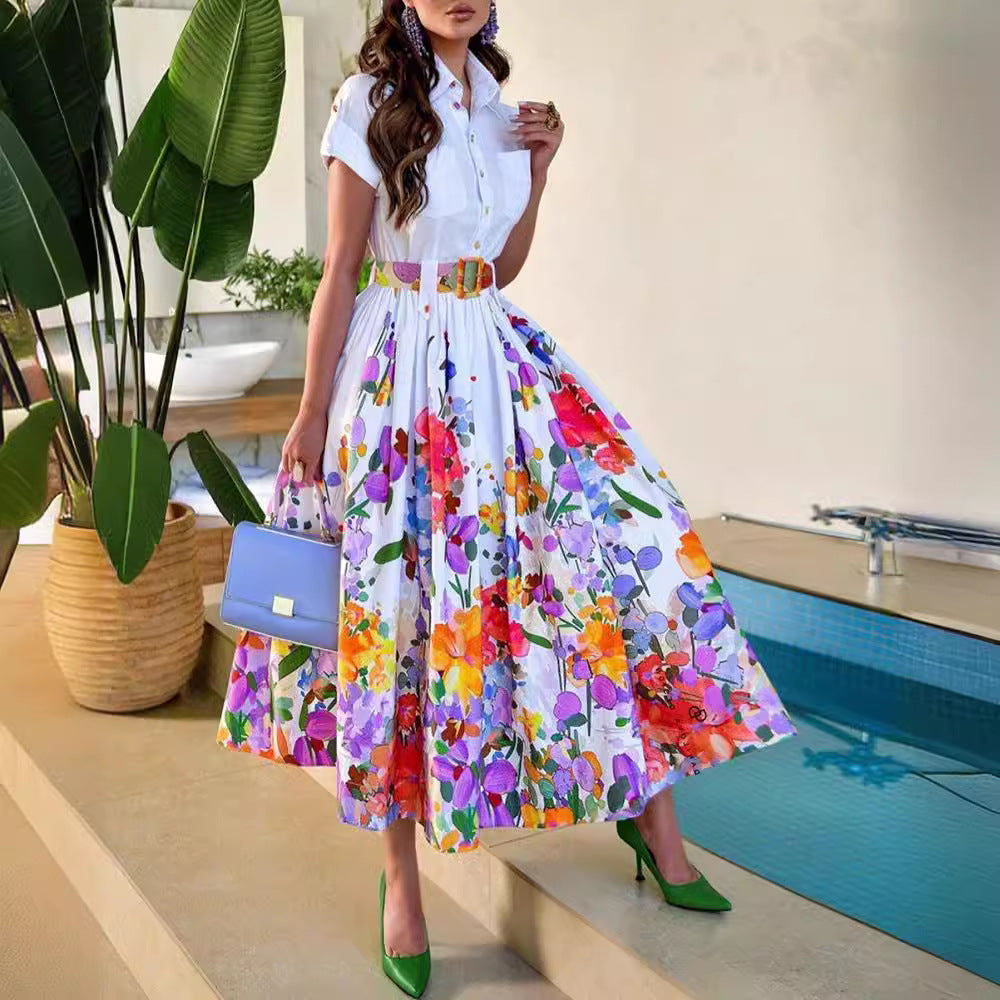 Damen Maxikleid mit schickem Floral-Design und tailliertem Schnitt R&B