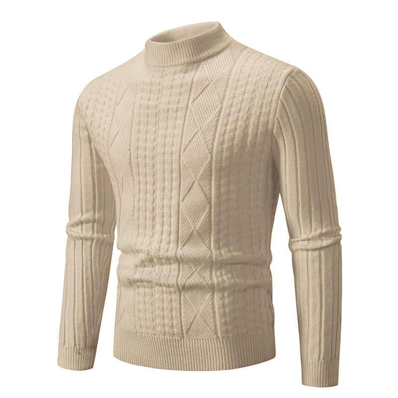 Herren eleganter Strickpullover mit modernem Zopfdesign R&B