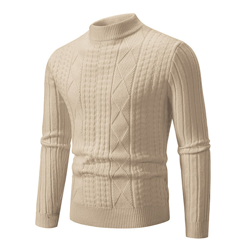 Herren eleganter Strickpullover mit modernem Zopfdesign R&B