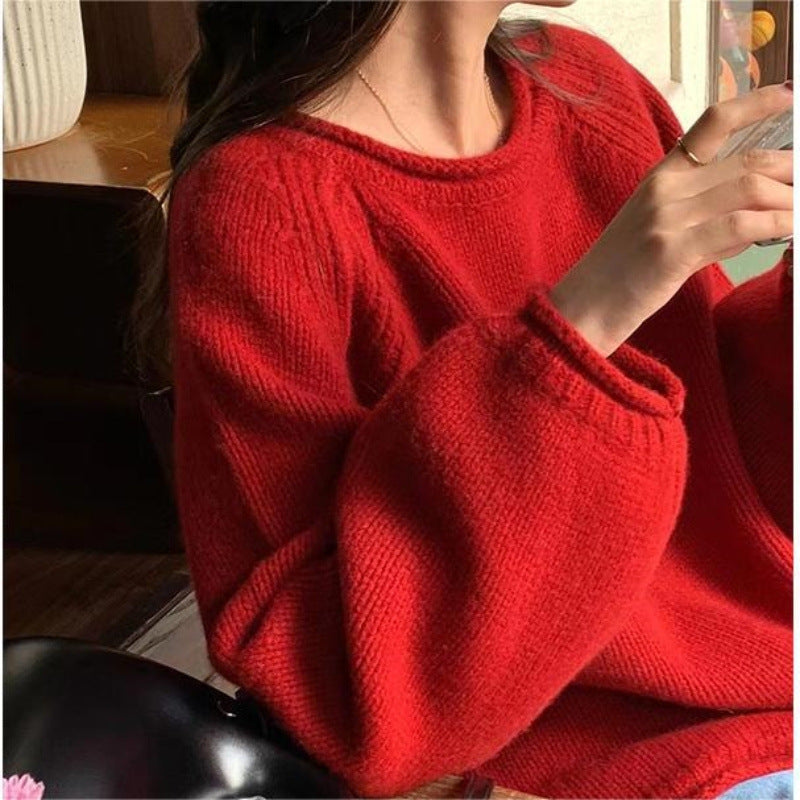 Damen Gemütlicher Oversized Pullover aus hochwertiger Baumwolle mit Rippdetails R&B
