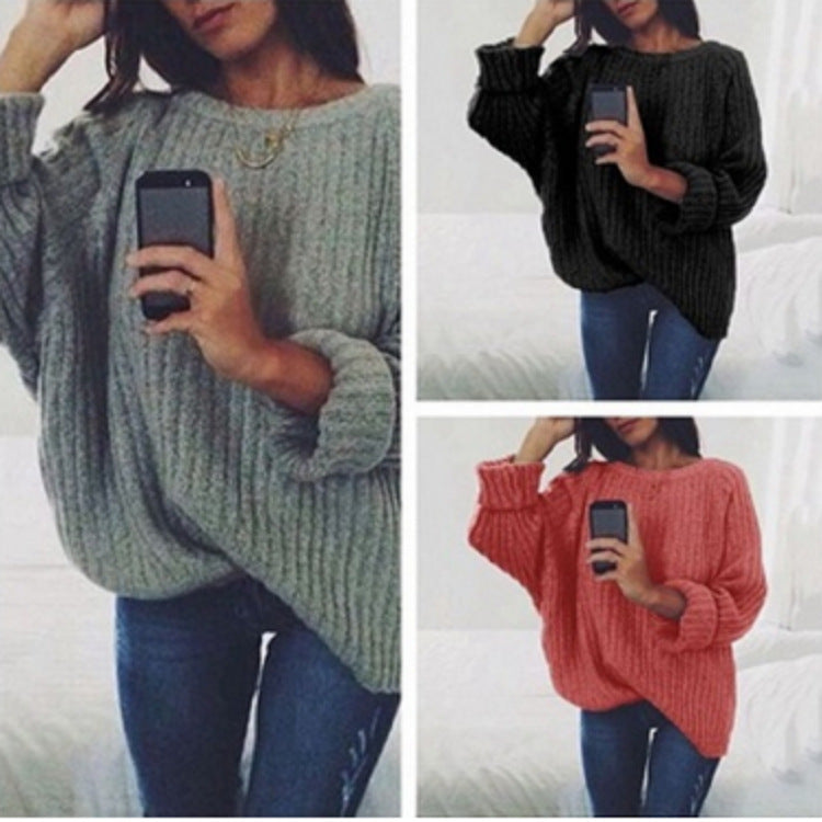Damen Oversized Strickpullover mit strukturiertem Rippenmuster und lässigem Schnitt R&B