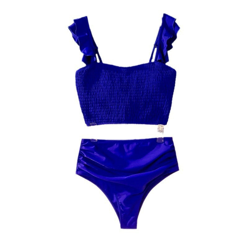 Damen Bikiniset mit hohem Taillenbund und eleganten Rüschendetails R&B