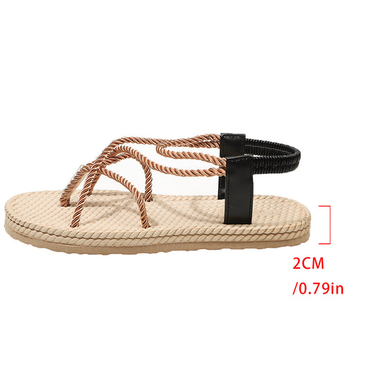 Damen Riemchensandalen mit dekorativem Geflecht R&B