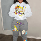 Damen Hoodie und Jogginghose Set im Cartoon-Stil