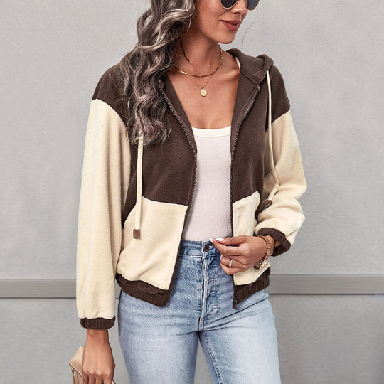 Damen Fleecejacke mit Kapuze R&B