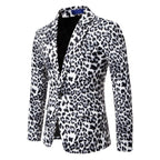 Herren stilvoller Blazer mit animalischem Muster und schmaler Passform R&B
