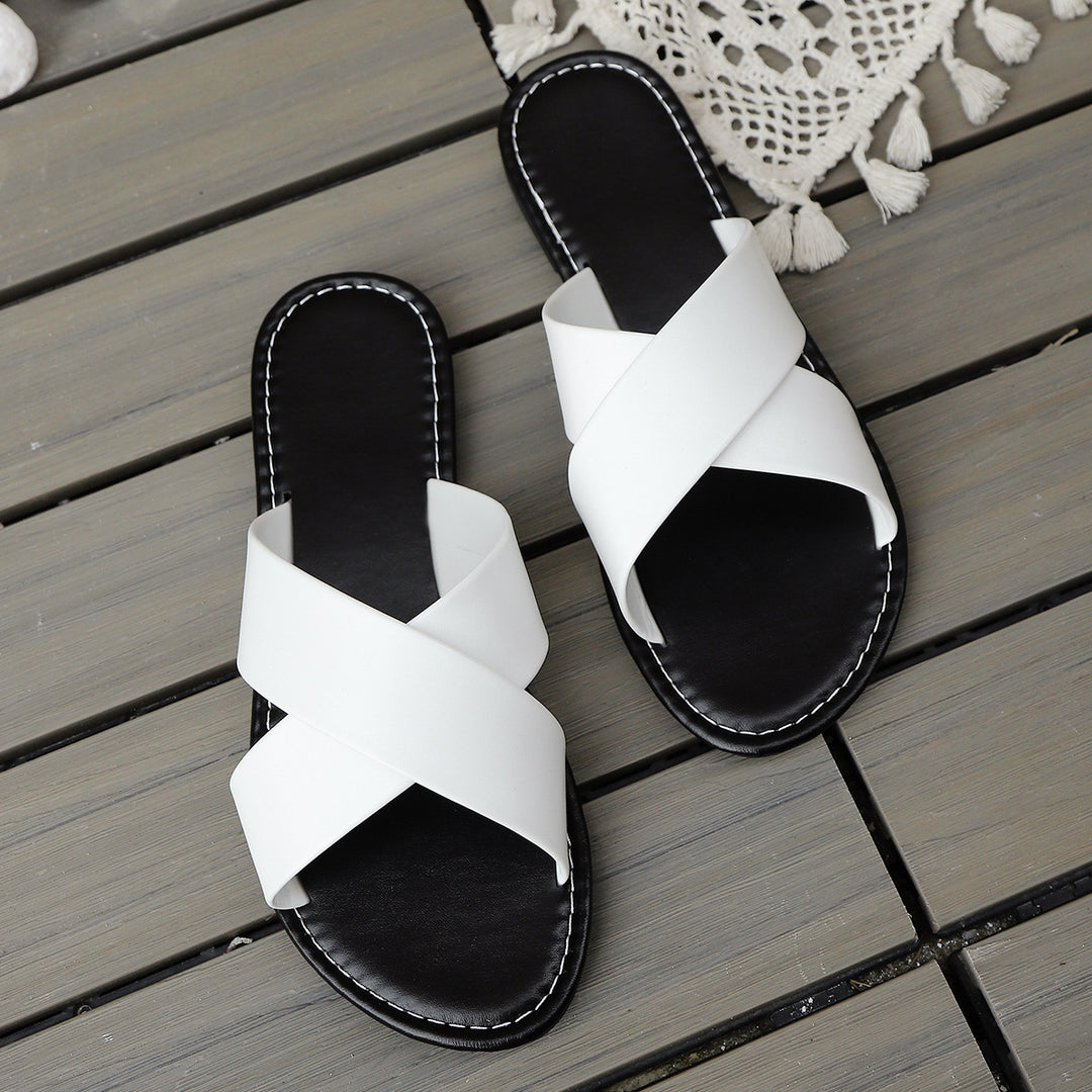 Damen elegante Badesandalen mit geschwungenem Riemen R&B