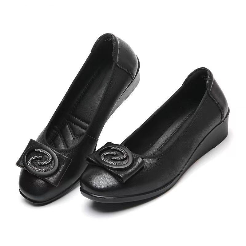 Damen Elegante Ballerinas mit modischer Schleifenverzierung und komfortabler Wedge-Sohle R&B