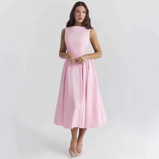 Damen Cocktailkleid mit elegantem Taillenbetonung und schwingendem Rock R&B