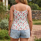 Damen, luftiges Blumenshirt mit Spaghettiträgern R&B