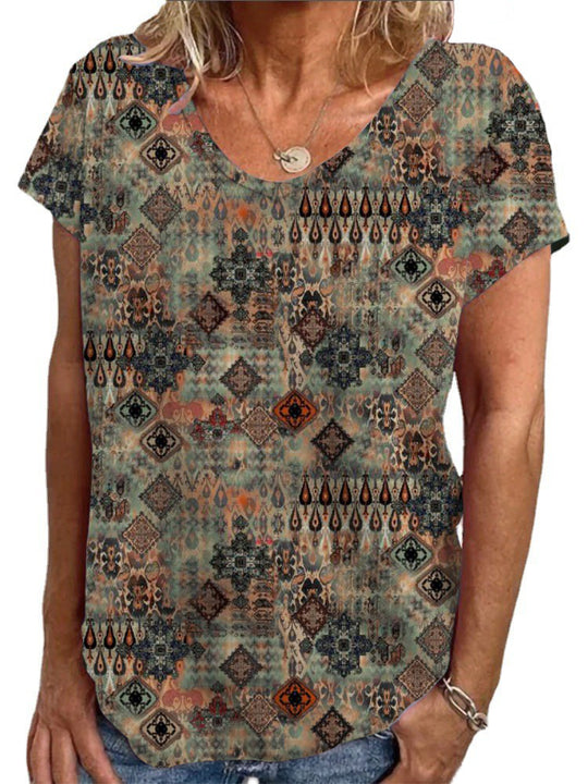 Damen Lockere Bluse mit buntem Paisleymuster R&B