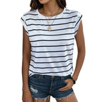 Damen Streifen-T-Shirt mit elegantem Schnitt und modischen Details R&B