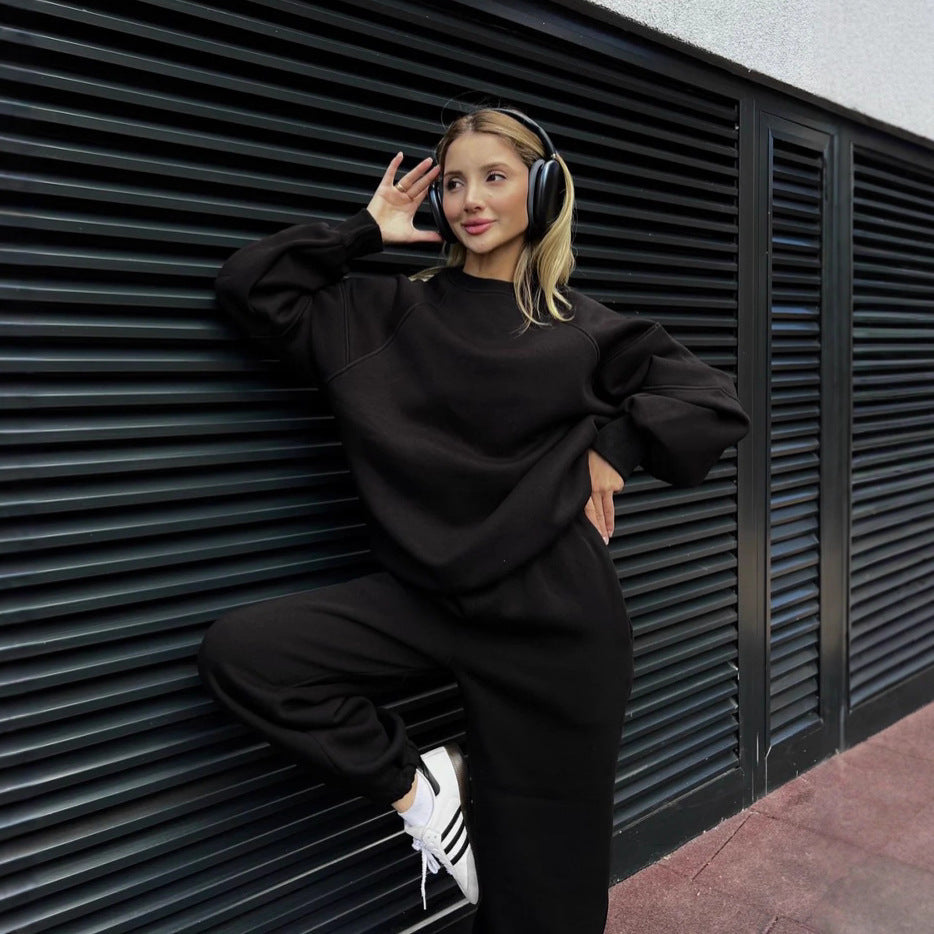 Damen lässiges Sweatshirt undweite Jogginghose Set R&B