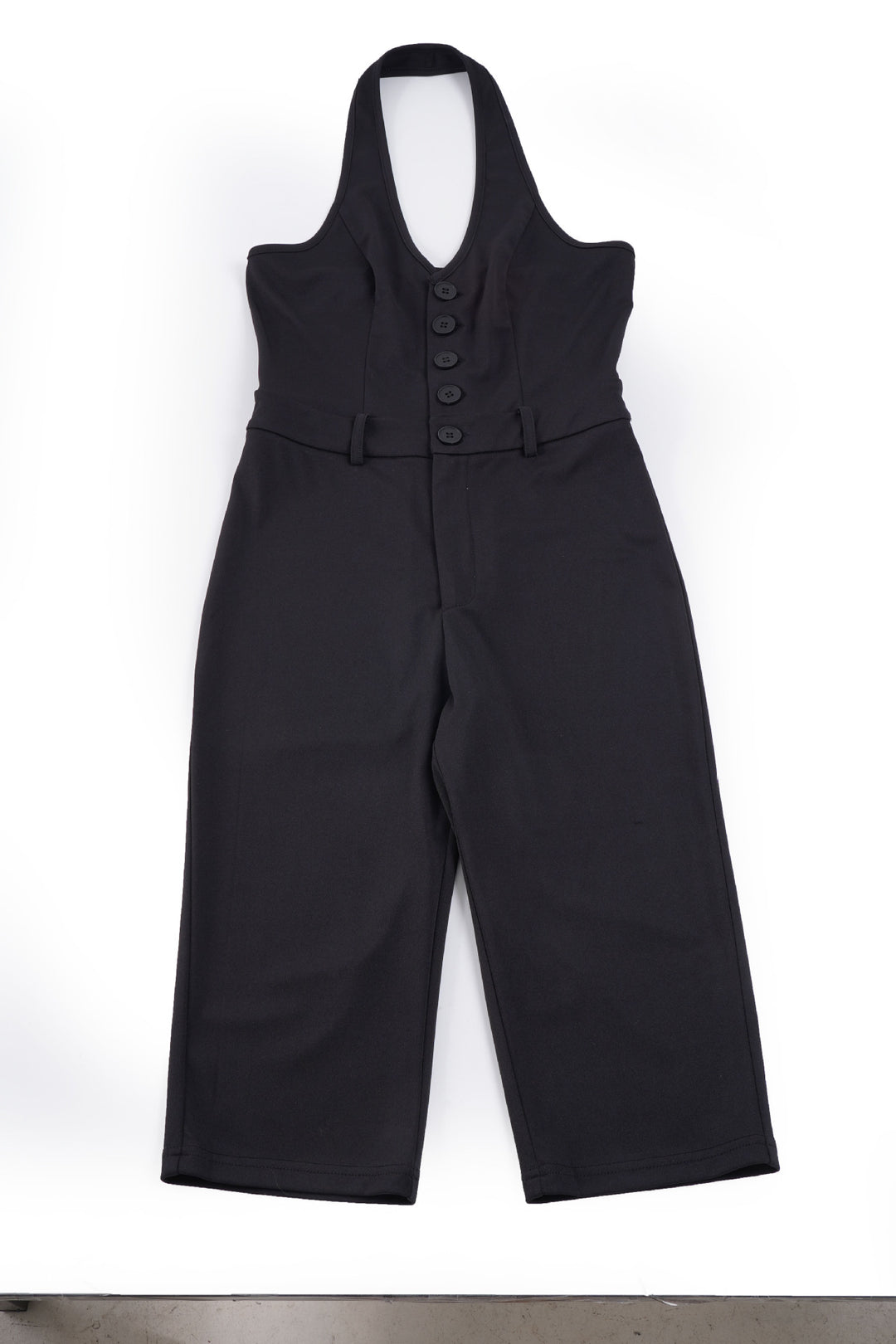 Damen Jumpsuit mit tiefem V-Ausschnitt und elegantem Knopfdetail R&B