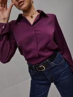 Damen Hemdbluse elegant mit luxuriösem Glanz