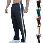 Herren Atmungsaktive Sporthose mit Seitentaschen und dekorativem Streifen R&B