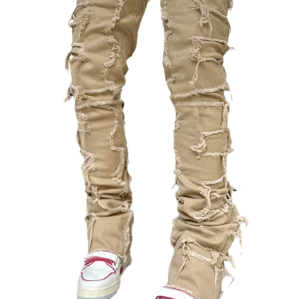 Damen Skinny Jeans mit fransigen Details R&B