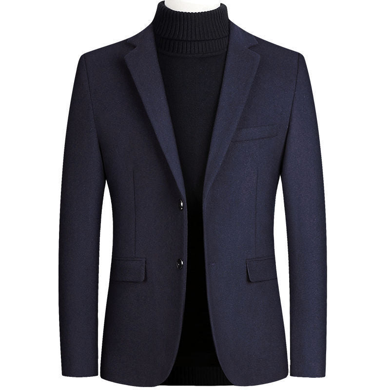Herren eleganter Wollblazer im klassischen Schnitt mit feiner Textur R&B
