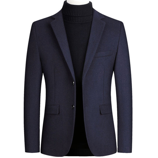 Herren eleganter Wollblazer im klassischen Schnitt mit feiner Textur R&B
