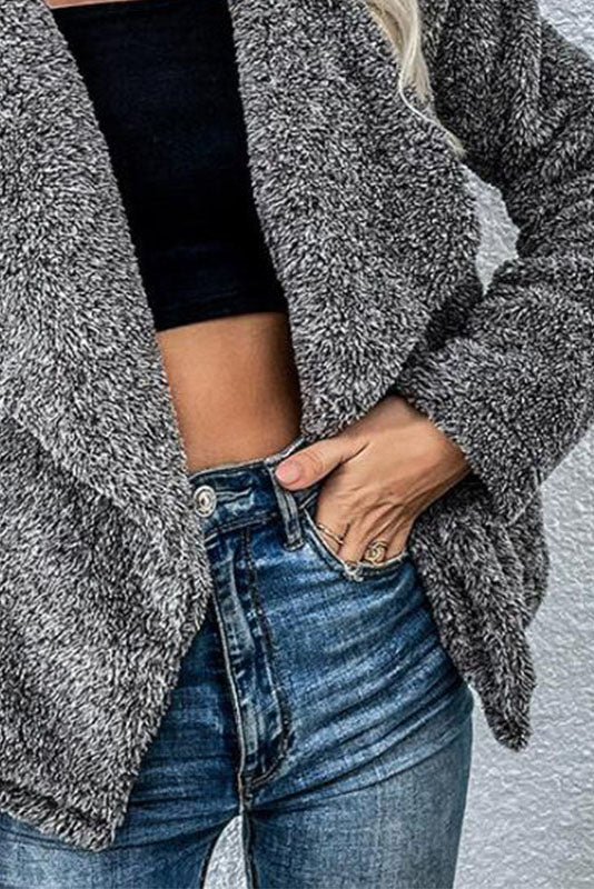R&B | In Control Charcoal Gray Sherpa Shacket