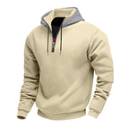 Herren Kapuzenpullover mit halbem Reißverschluss und kontrastierendem Innenfutter R&B