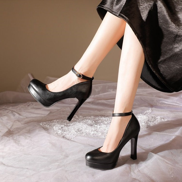 Damen Elegante Plateau-Pumps mit verstellbarem Riemchen R&B