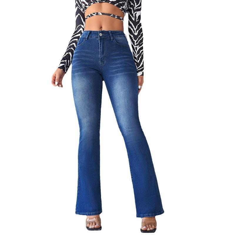 Damen Flared Jeans mit hohem Bund und vintage Charakter R&B