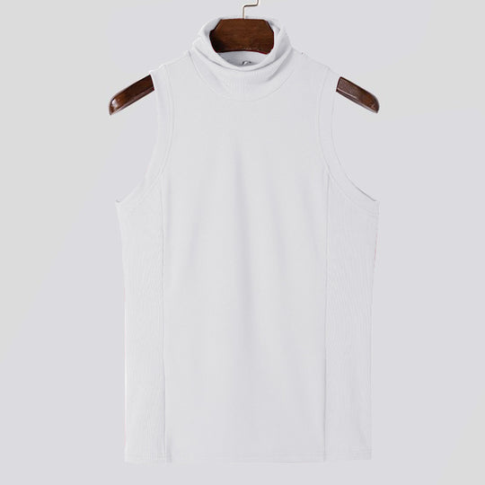 Damen ärmelloses Sporttop mit hochziehbarem Kragen R&B