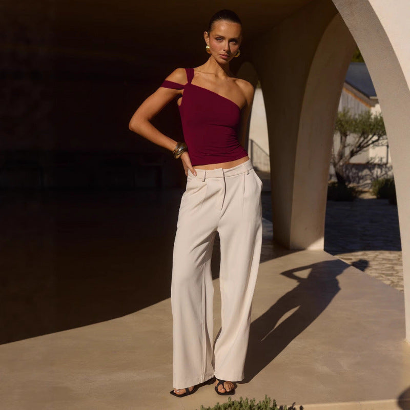 Damen asymmetrisches Top mit einem Schulter R&B
