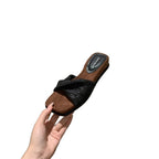 Damen entspannte Mules mit geflochtenem Riemendesign R&B