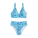 Damen Bikini-Set mit floralem Muster und hohem Bund R&B