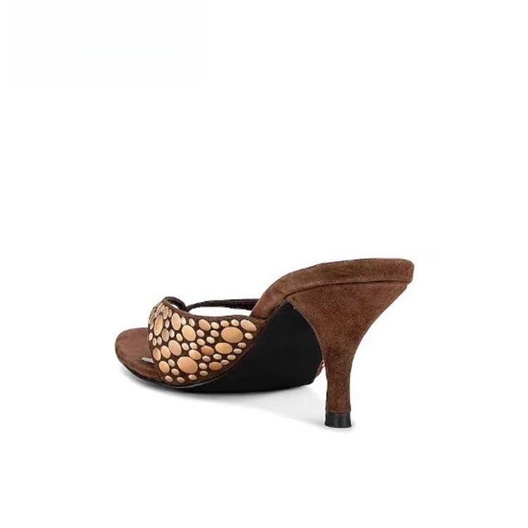 Damen elegante Zehentrenner mit modischem Schmuckdetail R&B