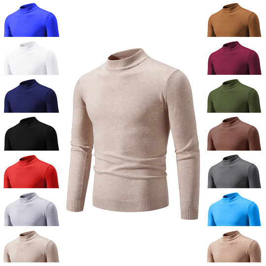 Herren modischer Rollkragenpullover aus feiner Strickqualität R&B