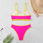 Damen Triangel-Bikini mit elastischem Bund und stylischem Kontrast R&B
