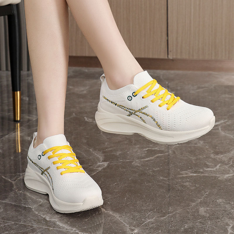 Damen sportliche Sneaker mit elastischem Schnürsystem und atmungsaktiver Oberflächenstruktur R&B