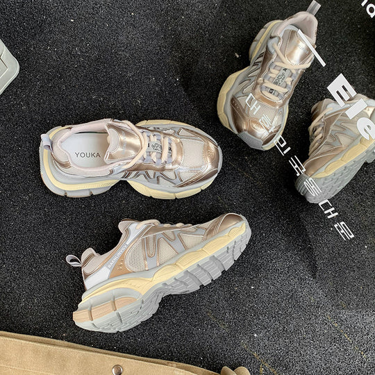 Damen sportliche Lauf Sneakers mit atmungsaktiver Mesh-Oberfläche und dämpfender Sohle R&B