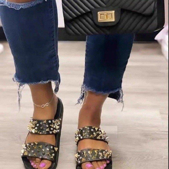 Damen Glamouröse Slides mit Nietenverzierung R&B