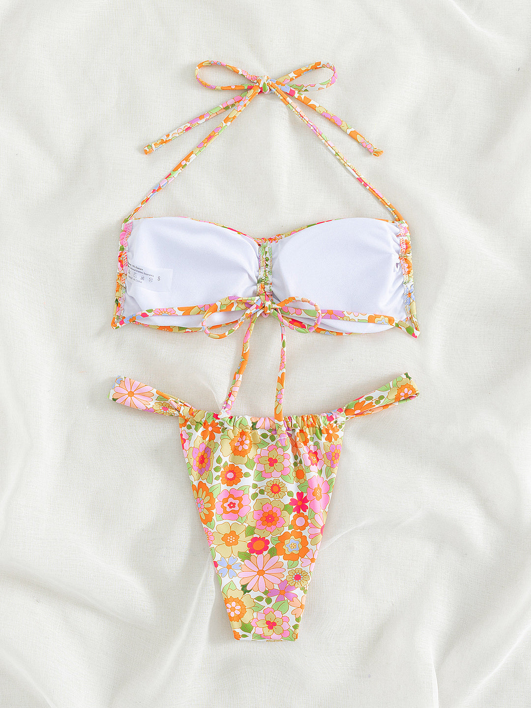 Damen Bandeau-Bikini mit verspieltem Blumendesign R&B