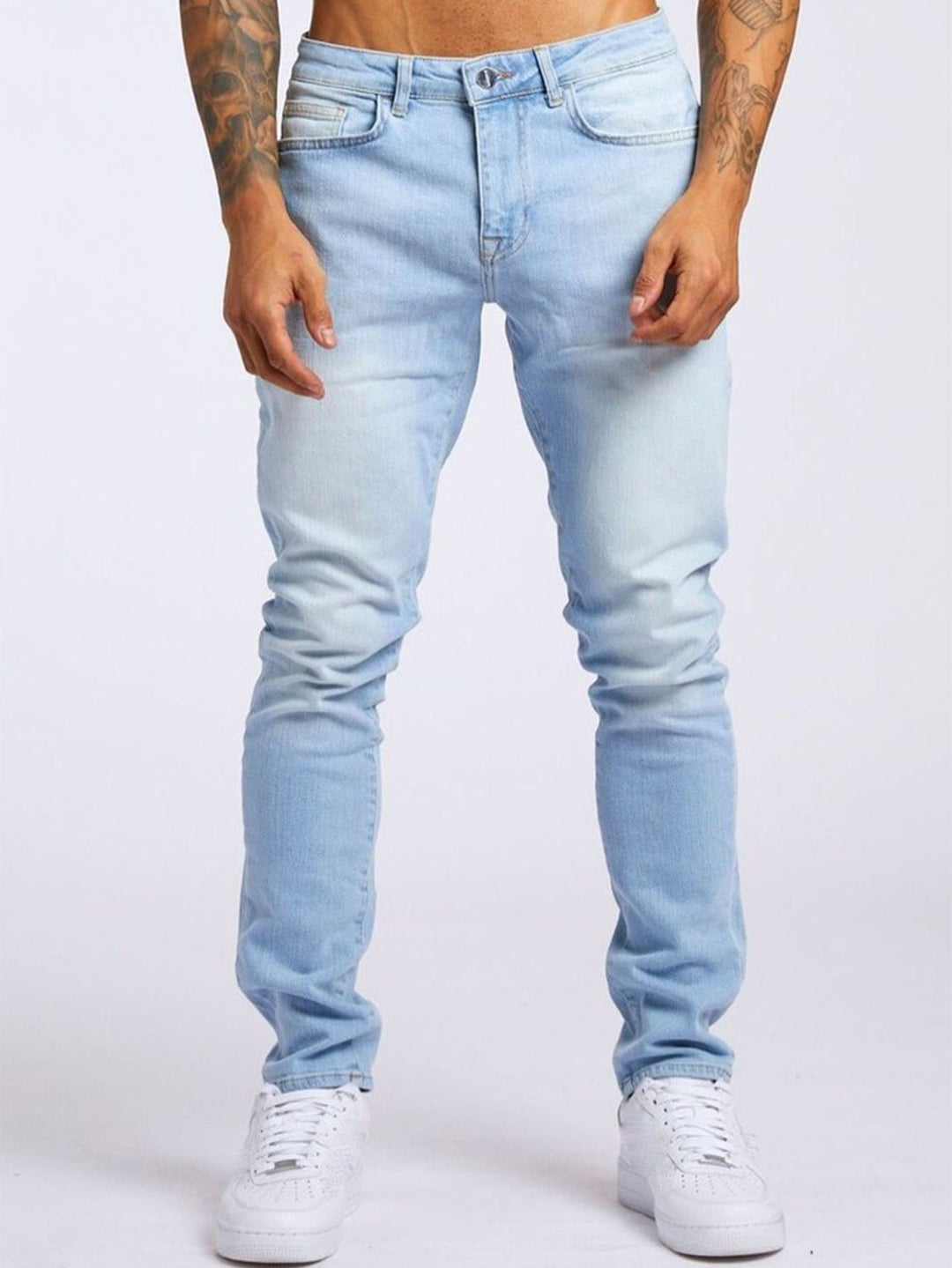 Herren Slim-Fit Jeans mit elastischem Komfortbund und modernen Details R&B
