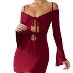Damen Minikleid mit raffinierten Cut-Out-Details und schickem Knotenverschluss R&B