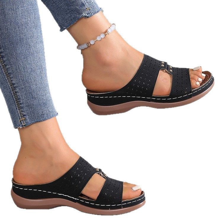 Damen Clogs mit modischem Lochdesign und komfortabler Fußbettung R&B