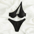 Damen Triangel-Bikini mit asymmetrischem Schnitt und gepolstertem Oberteil R&B