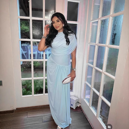 Damen Maxi-Kleid mit dekorativer Raffung und eleganter Drapierung R&B