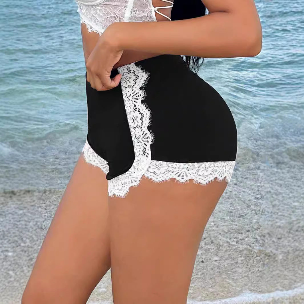 Damen Stimmungsvolle kurze Spitzenunterwäsche R&B