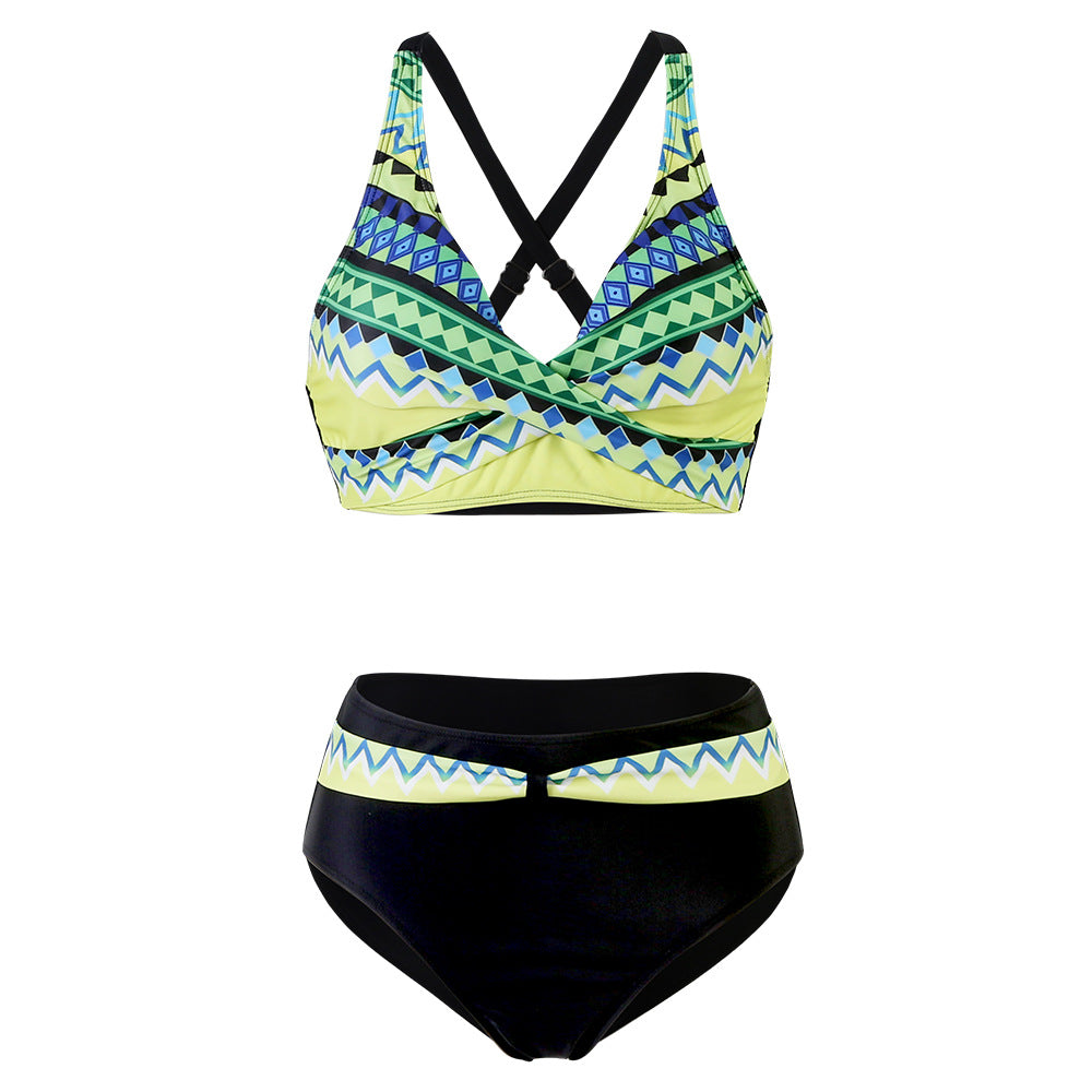 Damen Sportliches Bikini-Set mit trendigem Schnitt und modernem Grafikdesign R&B