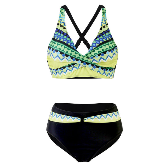 Damen Sportliches Bikini-Set mit trendigem Schnitt und modernem Grafikdesign R&B