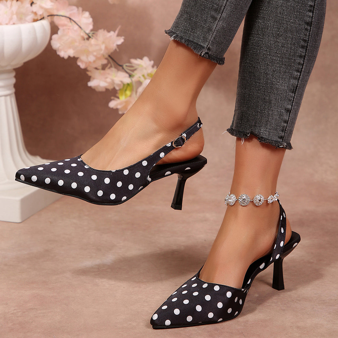 Damen Slingback Pumps mit Punktmuster R&B