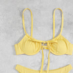 Damen Hochgeschnittener Triangel-Bikini mit dekorativem Knoten